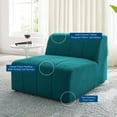 thumbnail image 5 of Sofa Middle Chair, Fabric, Teal Blue, Modern Contemporary Urban Design, Living Lounge Room Hotel Lobby Hospitality, 5 of 8