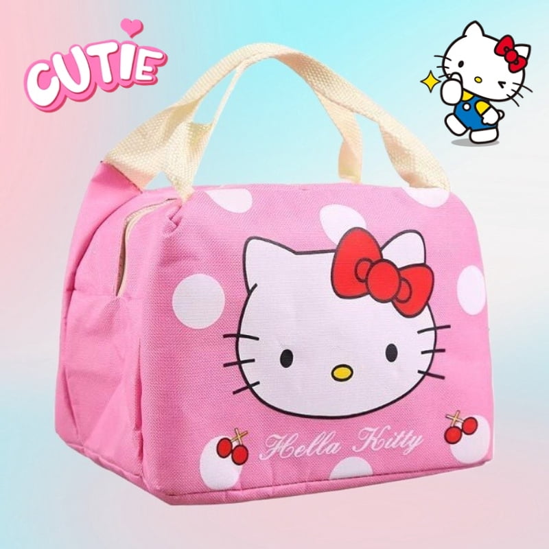 Sanrio Hello Kitty Anime Lunch Bag Cartoon Lovely Bento Thermal Handbags Thickened Insulation Lunch Box Bag