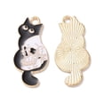 thumbnail image 2 of Halloween Alloy Enamel Pendants Light Gold Cat with Skull Black 27.5x13x1mm Hole: 2mm, 2 of 3