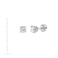 thumbnail image 4 of Women's Welry 1 cttw Diamond Solitaire Stud Earrings in 14kt White Gold, 4 of 6