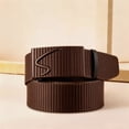 thumbnail image 4 of Ceisia Auto Buckle Woven Canvas Belt Adjustable Outdoor Casual Waist Strap In Multiple Colors Brown L Gift, 4 of 8