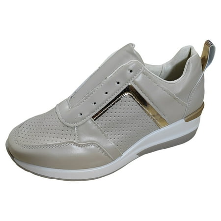 ZIZOCWA Leather Lace Up Work Sneaker for Women Breathable Thick Sole Casual Sports Shoes Walking Sneakers Womens Non Slip Women S Running Shoes Comfortable WH2 Size40