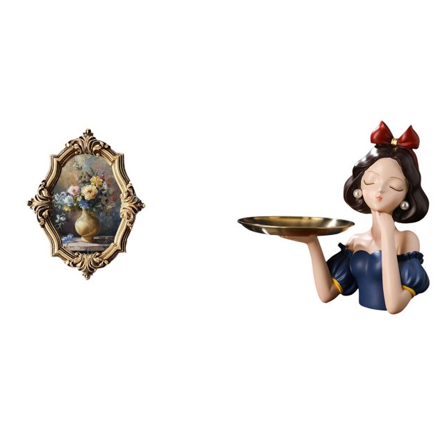 Marco De Fotos De Resina Vintage, Estatua De Princesa, Llavero, Bandeja, Arte Moderno, Artesanías, Colecciones, Adorno De Escritorio, Decoración De Pared, Almacenamiento Multiusos Elegante