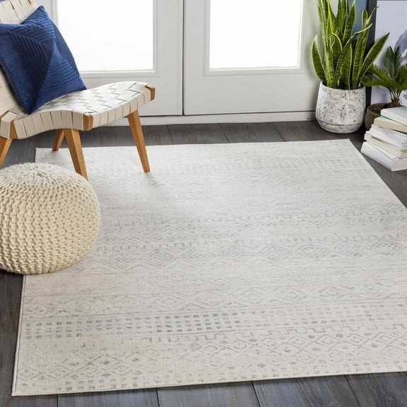 Hauteloom Yamanto Living Room, Bedroom Area Rug - Global - Gray, White - 11'10" x 15'