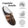 thumbnail image 5 of Fotbe Deer American Flag Wall Pattern Women's Fuzzy Curly Fur Memory Foam Loafer Slippers Indoor Outdoor Slippers Winter Home Shoes-37/38, 5 of 7
