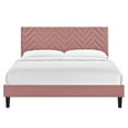 thumbnail image 3 of Modway Leah Chevron Tufted Performance Velvet King Platform Bed, 3 of 8