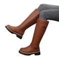 thumbnail image 4 of Wowcloth Women's Knee-High Boots – Pull-On Design with Buckle Strap and Chunky Heel in Solid Color for Winter Casual Retro Fashion, 4 of 9