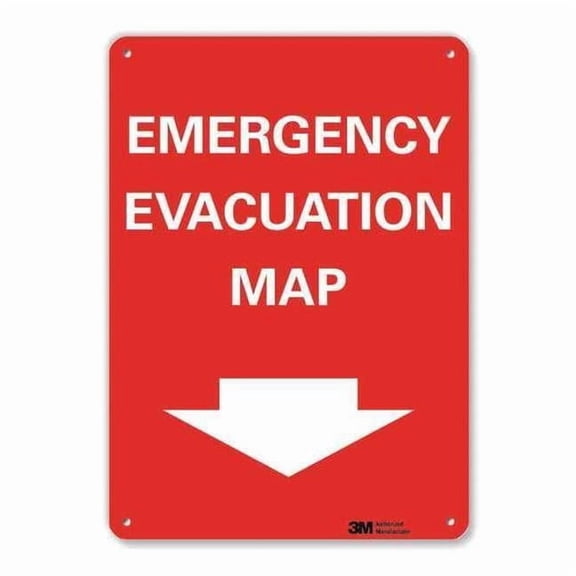 Lyle Emergency Exit Sign,14in x 10in,Aluminum U7-1071-RA_10X14