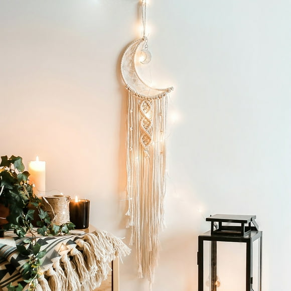 Moon Moon Dream Catchers Safe Minimalist Hand Woven Wall Hanging Moon Dream Catchers with Alloy Accessories for Home Bedroom