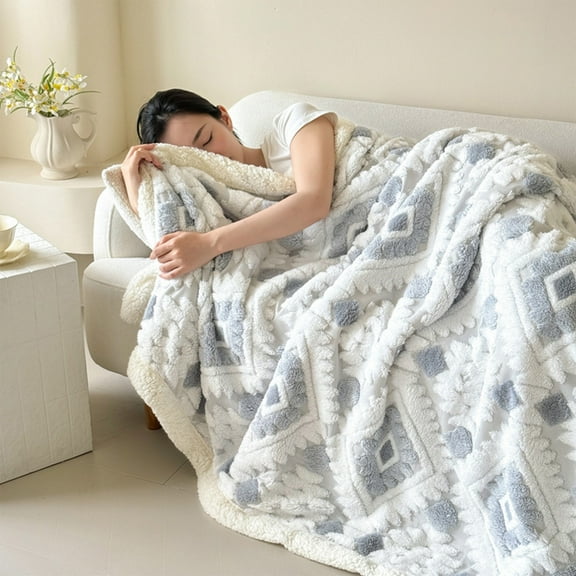 LSLJS Fleece Blanket Super Soft Warm Fuzzy Cozy Thickened Anti-Static Throw Blanket Lambswool Comfort for Nap Sofa Room Home Washable All-Season Use Gift Women Men, Blanket 28x40"