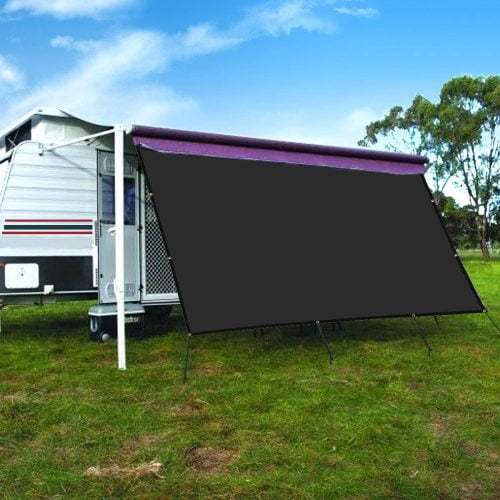 Auto Beyond RV Awning Privacy Side Sunblock Shade Drop, 90% Privacy Screen Free Kit, Black