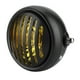 thumbnail image 5 of Cubierta de rejilla para faro delantero de motocicleta universal retro negra con lente amarilla, 5 of 12