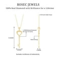 thumbnail image 3 of Heart Key Pendant Necklace with Diamond for Women (HI-SI Quality, Rosec Jewels), 10K Yellow Gold, 3 of 8