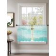 thumbnail image 2 of Sheer Curtains 45 Inch Length 2 Panels Set for Kitchen, Aqua Ombre Mountain Semi Sheer Curtains for Windows, Nature Abstract Art Marble Gradient Voile Window Treatments Rod Pocket Curtain, 2 of 7