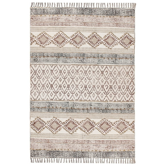 Casavani Hand Made Rug Dining Room Rugs Brown Carpets Garden Rug 2x3 feet