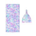 Xecao Rainbow Scales print Unisex Baby Swaddle a soft and cozy