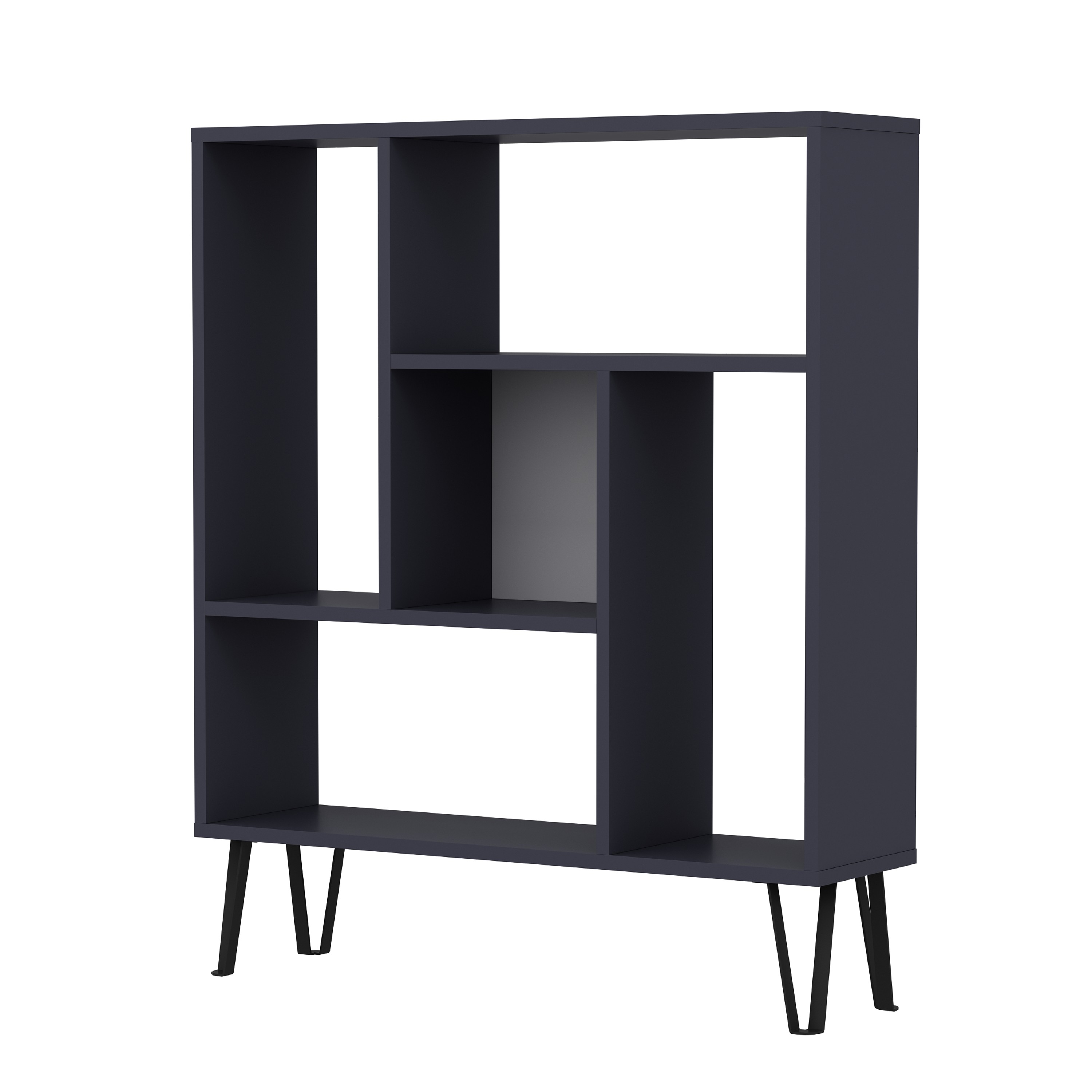 Ada Home Decor Arven 3 Tier Open Shelf Cube Bookcase, Anthracite