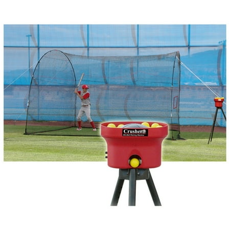 Heater Sports 12 ft. Crusher Pitching Machine & HomeRun Batting Cage (Best Softball Pitching Machine)