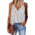 thumbnail image 6 of QHFBli Women's Sequin Tops Sleeveless Sparkle Sequin Tank Top Shimmer Vest Glitter Camisole, 6 of 7
