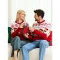 thumbnail image 5 of Gustave Christmas Sweater for Men Women Xmas Ugly Holiday Sweaters Long Sleeve Knitted Sweatshirt Couple Matching Funny Bear Printed Crewneck Pullover Tops, 5 of 9