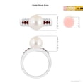 thumbnail image 6 of Angara Freshwater Cultured Pearl Ring with Rubies in 14K White Gold for Women | June Birthstone Jewelry for Her, 6 of 8