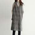 thumbnail image 5 of JGGSPWM Women's Fall Winter Plaid Woolen Overall Dress Casual Business Sleeveless Midi Tank Vest Dress Black XXL, 5 of 9