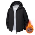 thumbnail image 2 of safuny Men's Hooded Zipper Cardigan Long Sleeve Fleece Jacket Soft Breathable Fabric Casual Outdoor Wear Standard Thickness Fashion Outerwear Black L, 2 of 9