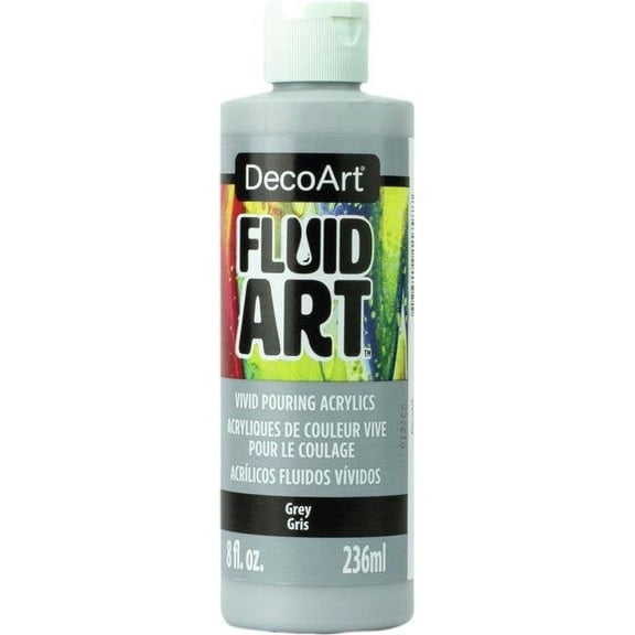 Deco Art DFA-19 Grey Fluid Art Ready To Pour Acrylic Paint