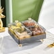 thumbnail image 1 of Platos compartimentados para snacks - Organizador cuadrado de plástico de frutas y caramelos de 7,28" con rejilla extraíble, verde o gris, 1 of 6