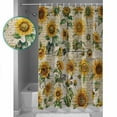 thumbnail image 4 of Farmhouse Sunflower Waterproof Fabric Shower Curtain, Retro Summer Botanical Shower Curtain for Bathroom Curtains Bathtubs Hotel Washable Shower Curtains with 12 Hooks Small 36x72in, 4 of 6