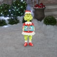thumbnail image 2 of Gemmy 3D Holiday Lighted Tinsel Sculpture Grinch w/Ornament Box 30" Dr. Seuss, Multicolored, 2 of 4