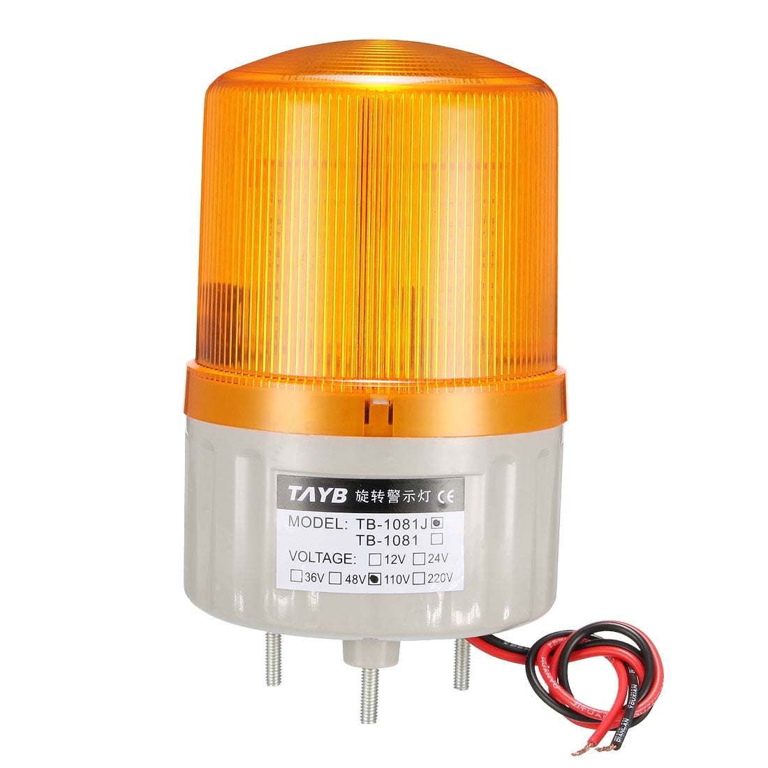 Warning Light Bulb Bright Alarm Lamp Buzzer 90db Dc24v Red Tb 1081j Walmart Com