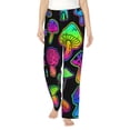 thumbnail image 2 of Picia Bright Mushrooms Womens Soft Woven Cotton Elastic Waistband Sleep Pajama Pant Lounge Sleep Pant With Pockets And Drawstring-Small, 2 of 9