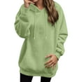thumbnail image 4 of MIASHUI Women's Raglan Sleeve Pullover Hoodie, Spring Fall Long Sleeve Casual Sweatshirt, Loose Fit Solid Color Hooded Top Light Green,S, 4 of 7
