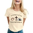 thumbnail image 1 of LUOGENLI T-shirts pour Femme pour Femmes T-Shirt Décontracté à Imprimé de Lettres Col Rond Manches Courtes T-Shirt Plusieurs Couleurs 4TG T-shirts pour Femmes T-shirts Graphiques Vêtements d'Été Beige m, 1 of 5