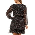 thumbnail image 2 of B Darlin Womens Juniors’ Floral Fit & Flare Dress, Black/5-6, 2 of 2