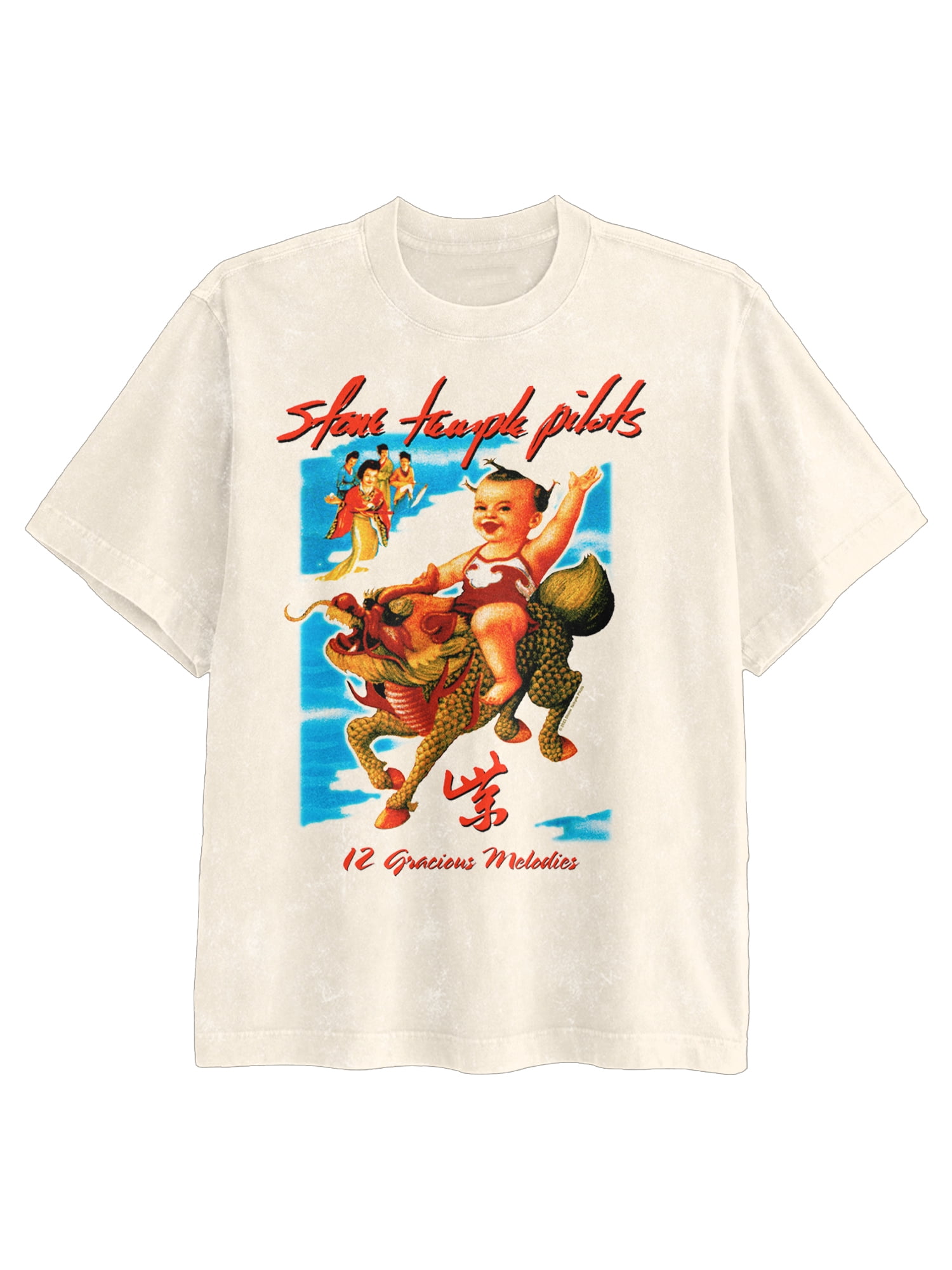 Stone Temple Pilots Mineral Washed Boxy Fit Graphic Tee Shirt, Sizes XS-4XLT