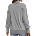 thumbnail image 6 of Oversized Sweatshirt for Women Quarter Button Henley V Neck Fleece Pullover Fall Long Sleeve Sweat Shirts with Pocket, 6 of 6