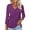 #2 Dark Purple(3/4 sleeve), variant on Women Fall Shirts Lightweight Dressy Casual Tshirts Dark Blue Solid Button Down Blouse Tunic Tops Size XXL