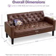 thumbnail image 2 of LAZZO 62" Loveseat Sofa, Tufted Couch with USB Ports and Cupholders for Living Room, Office and Bedroom, Brown, 2 of 8