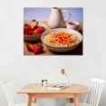 thumbnail image 2 of Nawypu Wall Art Canvas Paintings Decorative Breakfast Cereal Cheerios with Strawberries Framed Artwork for Bedroom Living Room Posters Kitchen Dining Room Home Office can be Hung, 2 of 4