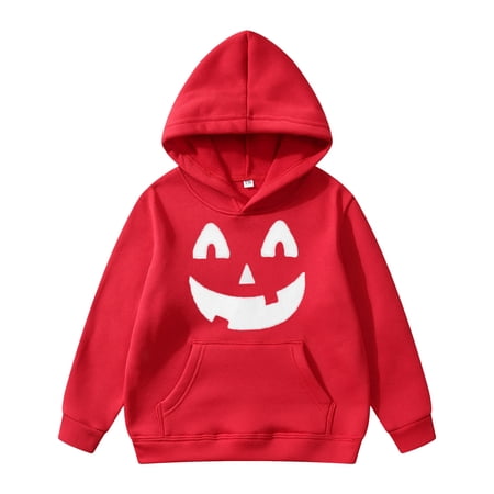 JIAYUE Boy s Child Hoodies Casual Cozy Halloween Print Graphic Design Long Sleeve Soft With Pocket Pullover Sweatshirt For Holiday Party Daily Outdoor Street Wear 11-12 Years
