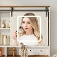 thumbnail image 4 of Vabches Farmhouse Makeup Vanity Desk with Sliding Mirror Large Vanity Table with 3 Drawers and Charging Station, White, 4 of 9