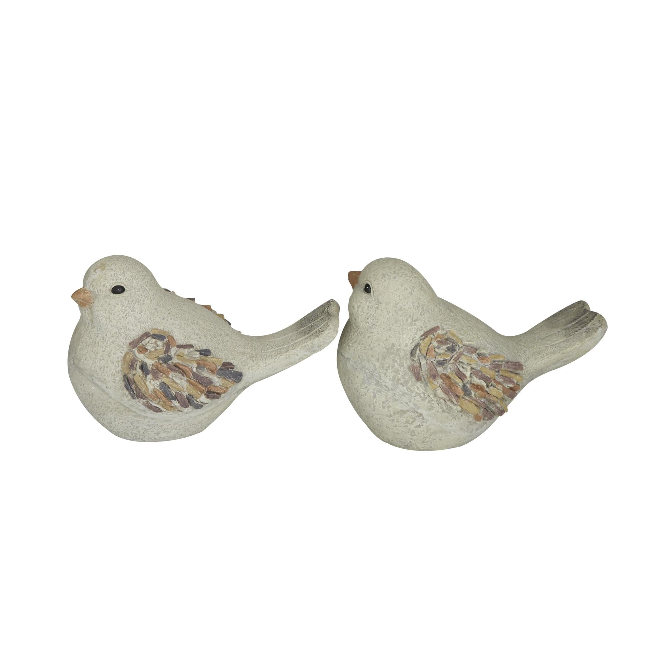 DecMode 8" Indoor Outdoor Bird Garden Sculpture (2 Pack)