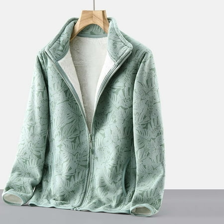 

Zedker Jackets For Women Winter Ladies Thickened Windproof Warm Fleece + Coral Fleece Fleece Camouflage Sweater Jacket Womens Lightweight Jackets