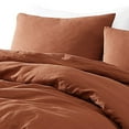 thumbnail image 2 of Edge 4 Piece Queen Size Duvet Comforter Set - Washed Linen - Rust Orange, 2 of 5