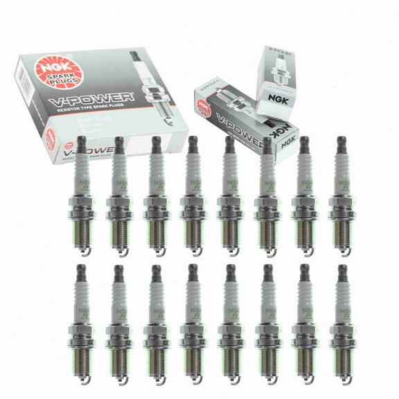 16 pc NGK V-Power Spark Plugs compatible with Mercedes-Benz S430 4.3L V8 2003-2006