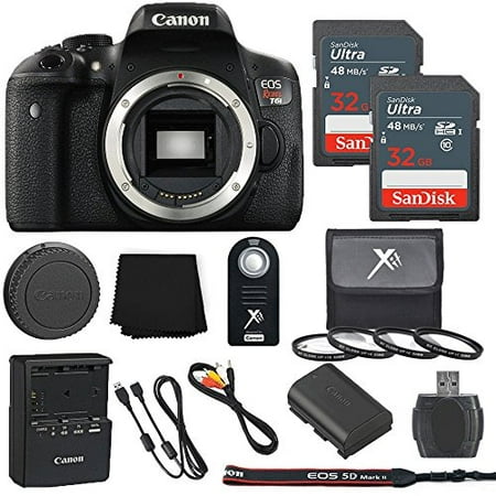 Canon EOS Rebel T6i 24.2MP Digital SLR Camera Body Only + 2 32GB Sandisk Ultra SD Cards + Wireless Shutter Remote + Card Reader + Cleaning Cloth + 4 Piece Macro Close Up Kit- (Certified (Best Close Up Camera 2019)