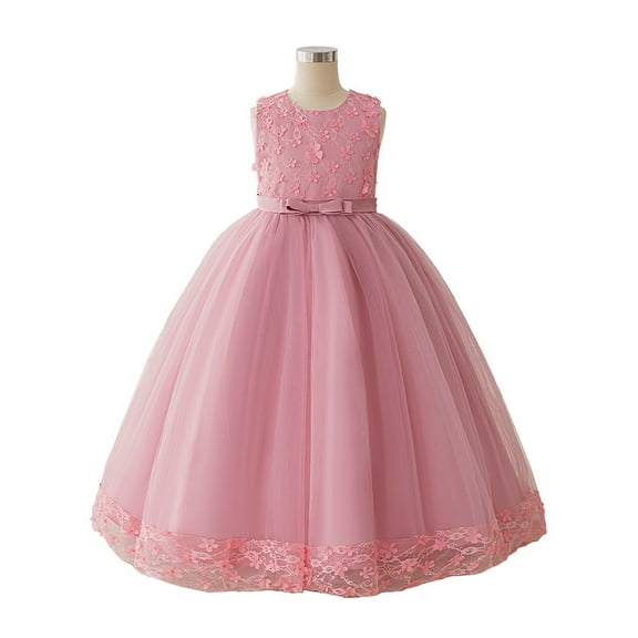 Princess Sleeveless Pageant Dresses Kids Prom Puffy Tulle Ball Gown Girl Dress For Party