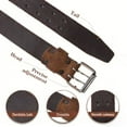 thumbnail image 4 of Big & Tall Belt for Mens 56"-80" Genuine Leather Belt Reinforced Strap Extra Long Belts for Casual Work Jean, 4 of 7